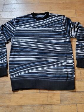 enyce Knitted Sweater Striped Pattern Blue Black White Sz XXL